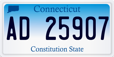 CT license plate AD25907