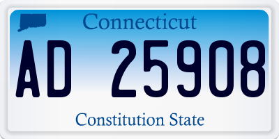 CT license plate AD25908