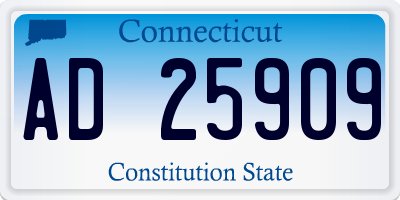 CT license plate AD25909