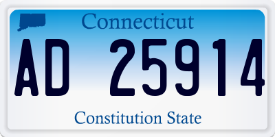 CT license plate AD25914