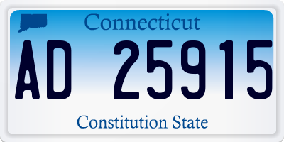 CT license plate AD25915
