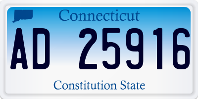 CT license plate AD25916