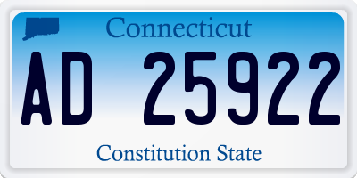CT license plate AD25922
