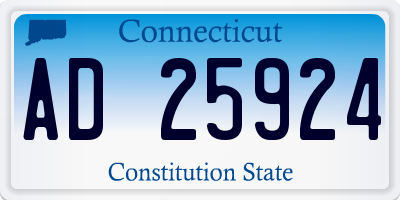 CT license plate AD25924