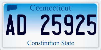 CT license plate AD25925
