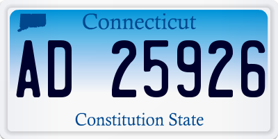 CT license plate AD25926