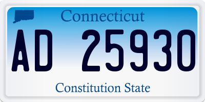 CT license plate AD25930