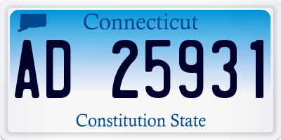 CT license plate AD25931