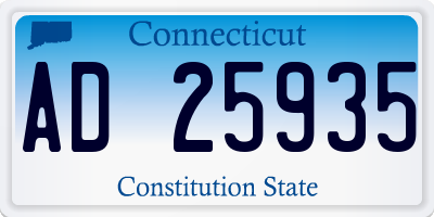CT license plate AD25935