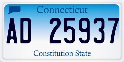 CT license plate AD25937