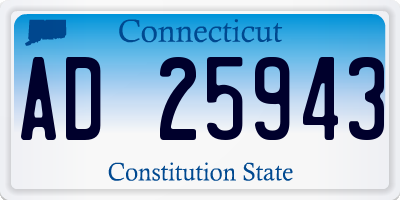 CT license plate AD25943