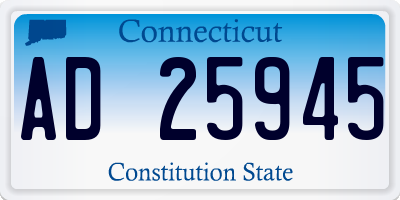 CT license plate AD25945