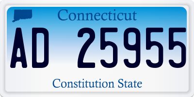 CT license plate AD25955