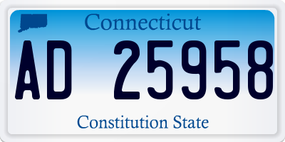 CT license plate AD25958