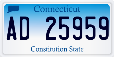 CT license plate AD25959
