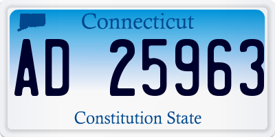 CT license plate AD25963