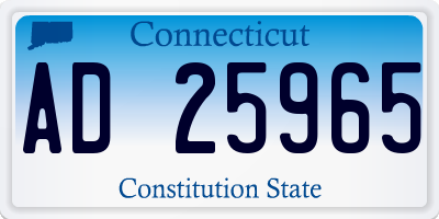 CT license plate AD25965