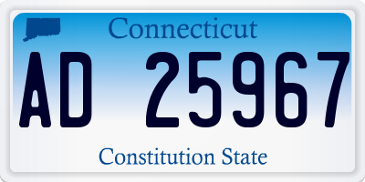CT license plate AD25967
