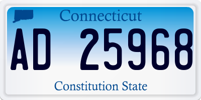 CT license plate AD25968