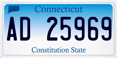 CT license plate AD25969