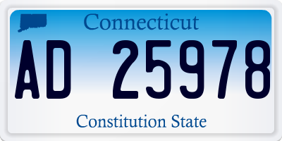 CT license plate AD25978