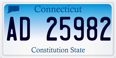 CT license plate AD25982