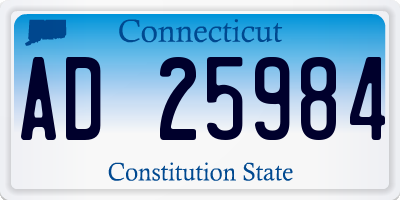 CT license plate AD25984