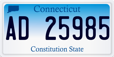 CT license plate AD25985