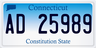 CT license plate AD25989