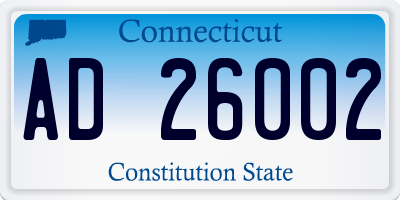 CT license plate AD26002