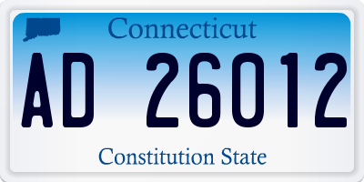 CT license plate AD26012
