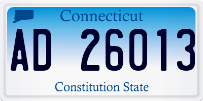 CT license plate AD26013