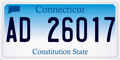 CT license plate AD26017