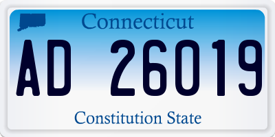 CT license plate AD26019