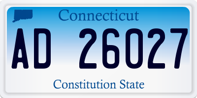 CT license plate AD26027