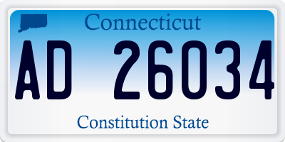 CT license plate AD26034
