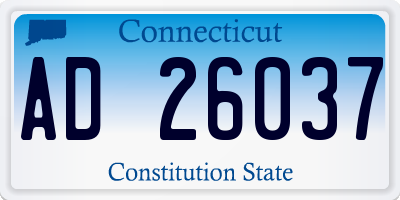 CT license plate AD26037