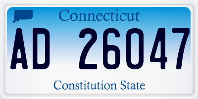 CT license plate AD26047