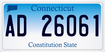 CT license plate AD26061