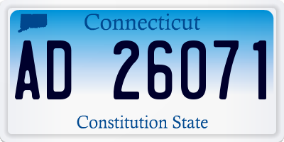 CT license plate AD26071