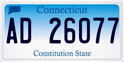 CT license plate AD26077