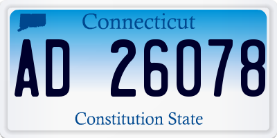 CT license plate AD26078