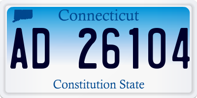 CT license plate AD26104