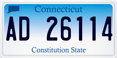 CT license plate AD26114