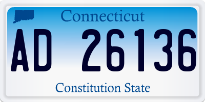 CT license plate AD26136