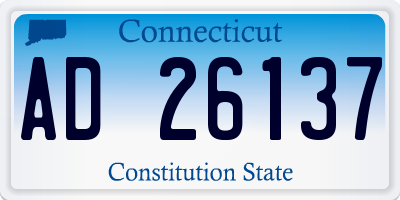 CT license plate AD26137