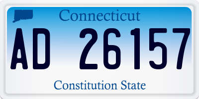 CT license plate AD26157