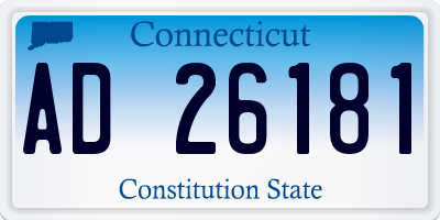CT license plate AD26181