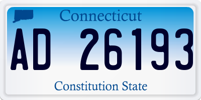 CT license plate AD26193