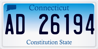 CT license plate AD26194